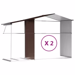 vidaXL Garden Shed Metal Shed Outdoor Storage Shed Anthracite Galvanised Steel - brown, 277 x 279 x 179 cm - Additional view 8
