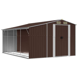 vidaXL Garden Shed Metal Shed Outdoor Storage Shed Anthracite Galvanised Steel - brown, 277 x 365.5 x 179 cm