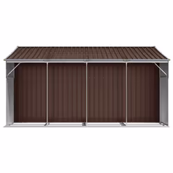 vidaXL Garden Shed Metal Shed Outdoor Storage Shed Anthracite Galvanised Steel - brown, 277 x 365.5 x 179 cm