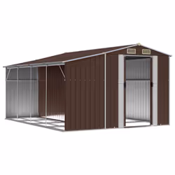 vidaXL Garden Shed Metal Shed Outdoor Storage Shed Anthracite Galvanised Steel - brown, 277 x 365.5 x 179 cm - Additional view 6