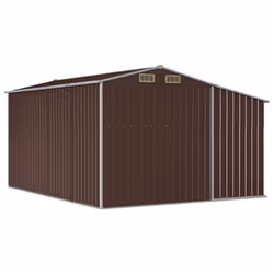 vidaXL Garden Shed Metal Shed Outdoor Storage Shed Anthracite Galvanised Steel - brown, 277 x 365.5 x 179 cm - Additional view 8