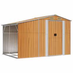 vidaXL Garden Shed Metal Shed Outdoor Storage Shed Anthracite Galvanised Steel - light brown, 277 x 192.5 x 179 cm - Additional view 3