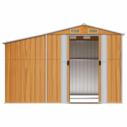 vidaXL Garden Shed Metal Shed Outdoor Storage Shed Anthracite Galvanised Steel - light brown, 277 x 192.5 x 179 cm - Additional view 5