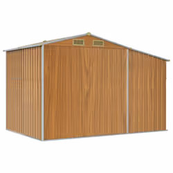 vidaXL Garden Shed Metal Shed Outdoor Storage Shed Anthracite Galvanised Steel - light brown, 277 x 192.5 x 179 cm - Additional view 6