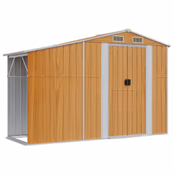vidaXL Garden Shed Metal Shed Outdoor Storage Shed Anthracite Galvanised Steel - light brown, 277 x 192.5 x 179 cm - Additional view 7