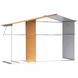 vidaXL Garden Shed Metal Shed Outdoor Storage Shed Anthracite Galvanised Steel - light brown, 277 x 192.5 x 179 cm - Additional view 8