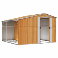vidaXL Garden Shed Metal Shed Outdoor Storage Shed Anthracite Galvanised Steel - light brown, 277 x 279 x 179 cm - Additional view 2