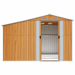 vidaXL Garden Shed Metal Shed Outdoor Storage Shed Anthracite Galvanised Steel - light brown, 277 x 279 x 179 cm - Additional view 4