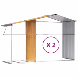 vidaXL Garden Shed Metal Shed Outdoor Storage Shed Anthracite Galvanised Steel - light brown, 277 x 279 x 179 cm - Additional view 8