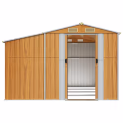 vidaXL Garden Shed Metal Shed Outdoor Storage Shed Anthracite Galvanised Steel - light brown, 277 x 365.5 x 179 cm - Additional view 4