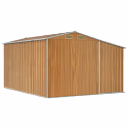 vidaXL Garden Shed Metal Shed Outdoor Storage Shed Anthracite Galvanised Steel - light brown, 277 x 365.5 x 179 cm - Additional view 6