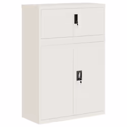 vidaXL File Cabinet Storage Cabinet Office Filing Cabinet Storage Unit Steel - white, 90 x 40 x 130 cm - Additional view 5