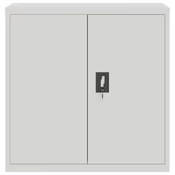 vidaXL File Cabinet Storage Cabinet Office Filing Cabinet Storage Unit Steel - light grey, 90 x 40 x 130 cm - Additional view 2