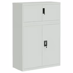 vidaXL File Cabinet Storage Cabinet Office Filing Cabinet Storage Unit Steel - light grey, 90 x 40 x 130 cm - Additional view 3