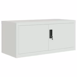 vidaXL File Cabinet Storage Cabinet Office Filing Cabinet Storage Unit Steel - light grey, 90 x 40 x 145 cm - Additional view 2