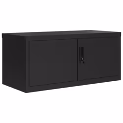 vidaXL File Cabinet Storage Cabinet Office Filing Cabinet Storage Unit Steel - black, 90 x 40 x 145 cm - Additional view 2