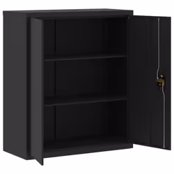 vidaXL File Cabinet Storage Cabinet Office Filing Cabinet Storage Unit Steel - black, 90 x 40 x 145 cm - Additional view 8