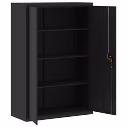 vidaXL File Cabinet Storage Cabinet Office Filing Cabinet Storage Unit Steel - black, 90 x 40 x 180 cm - Additional view 8