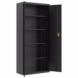 vidaXL File Cabinet Storage Cabinet Office Filing Cabinet Storage Unit Steel - black, 90 x 40 x 240 cm - Additional view 9
