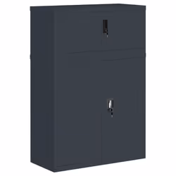 vidaXL File Cabinet Storage Cabinet Office Filing Cabinet Storage Unit Steel - anthracite, 90 x 40 x 130 cm - Additional view 3