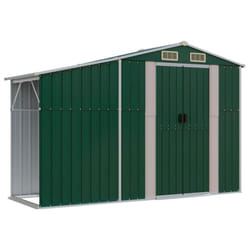 vidaXL Garden Shed Metal Shed Outdoor Storage Shed Anthracite Galvanised Steel - green, 277 x 93 x 179 cm