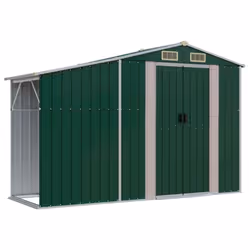vidaXL Garden Shed Metal Shed Outdoor Storage Shed Anthracite Galvanised Steel - green, 277 x 93 x 179 cm - Additional view 2