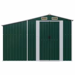 vidaXL Garden Shed Metal Shed Outdoor Storage Shed Anthracite Galvanised Steel - green, 277 x 93 x 179 cm - Additional view 3