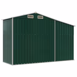 vidaXL Garden Shed Metal Shed Outdoor Storage Shed Anthracite Galvanised Steel - green, 277 x 93 x 179 cm - Additional view 6