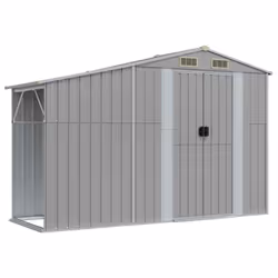 vidaXL Garden Shed Metal Shed Outdoor Storage Shed Anthracite Galvanised Steel - grey, 277 x 93 x 179 cm