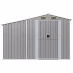 vidaXL Garden Shed Metal Shed Outdoor Storage Shed Anthracite Galvanised Steel - grey, 277 x 93 x 179 cm - Additional view 4