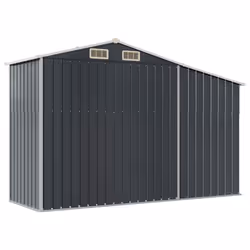 vidaXL Garden Shed Metal Shed Outdoor Storage Shed Anthracite Galvanised Steel - anthracite, 277 x 93 x 179 cm - Additional view 7