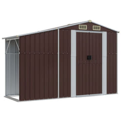 vidaXL Garden Shed Metal Shed Outdoor Storage Shed Anthracite Galvanised Steel - brown, 277 x 93 x 179 cm