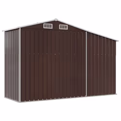 vidaXL Garden Shed Metal Shed Outdoor Storage Shed Anthracite Galvanised Steel - brown, 277 x 93 x 179 cm - Additional view 6
