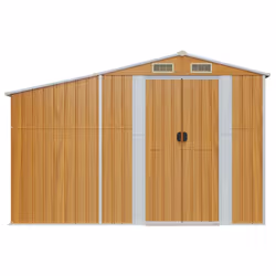 vidaXL Garden Shed Metal Shed Outdoor Storage Shed Anthracite Galvanised Steel - light brown, 277 x 93 x 179 cm - Additional view 4