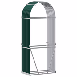 vidaXL Log Holder Firewood Rack Log Stand Wood Storage Green Galvanised Steel - Additional view 5
