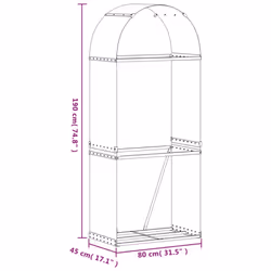 vidaXL Log Holder Firewood Rack Log Stand Wood Storage Green Galvanised Steel - Additional view 8