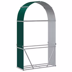 vidaXL Log Holder Firewood Rack Log Stand Wood Storage Green Galvanised Steel - Additional view 5