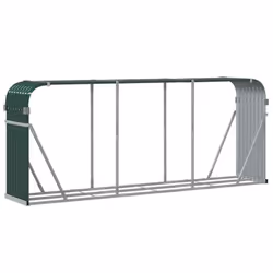 vidaXL Log Holder Firewood Rack Log Stand Wood Storage Green Galvanised Steel - Additional view 5