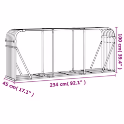 vidaXL Log Holder Firewood Rack Log Stand Wood Storage Green Galvanised Steel - Additional view 8