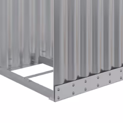 vidaXL Log Holder Firewood Rack Log Wood Storage Light Grey Galvanised Steel - Additional view 6