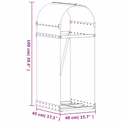 vidaXL Log Holder Firewood Rack Log Wood Storage Light Grey Galvanised Steel - Additional view 8
