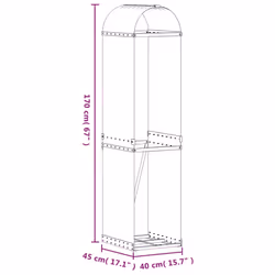 vidaXL Log Holder Firewood Rack Log Wood Storage Light Grey Galvanised Steel - Additional view 8
