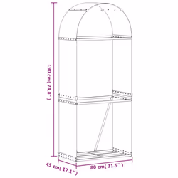 vidaXL Log Holder Firewood Rack Log Wood Storage Light Grey Galvanised Steel