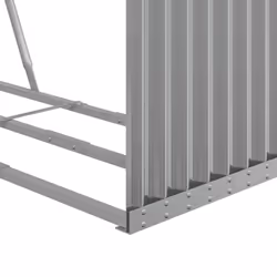 vidaXL Log Holder Firewood Rack Log Wood Storage Light Grey Galvanised Steel - Additional view 7