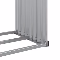 vidaXL Log Holder Firewood Rack Log Wood Storage Light Grey Galvanised Steel - Additional view 6