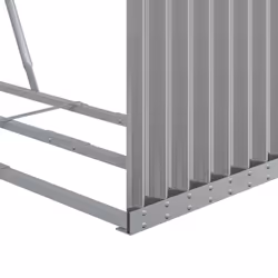 vidaXL Log Holder Firewood Rack Log Wood Storage Light Grey Galvanised Steel - Additional view 7