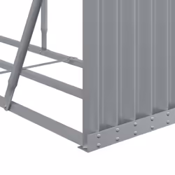 vidaXL Log Holder Firewood Rack Log Wood Storage Light Grey Galvanised Steel - Additional view 6