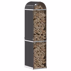 vidaXL Log Holder Firewood Rack Log Wood Storage Anthracite Galvanised Steel - Additional view 2
