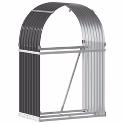 vidaXL Log Holder Firewood Rack Log Wood Storage Anthracite Galvanised Steel
