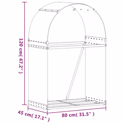 vidaXL Log Holder Firewood Rack Log Wood Storage Anthracite Galvanised Steel